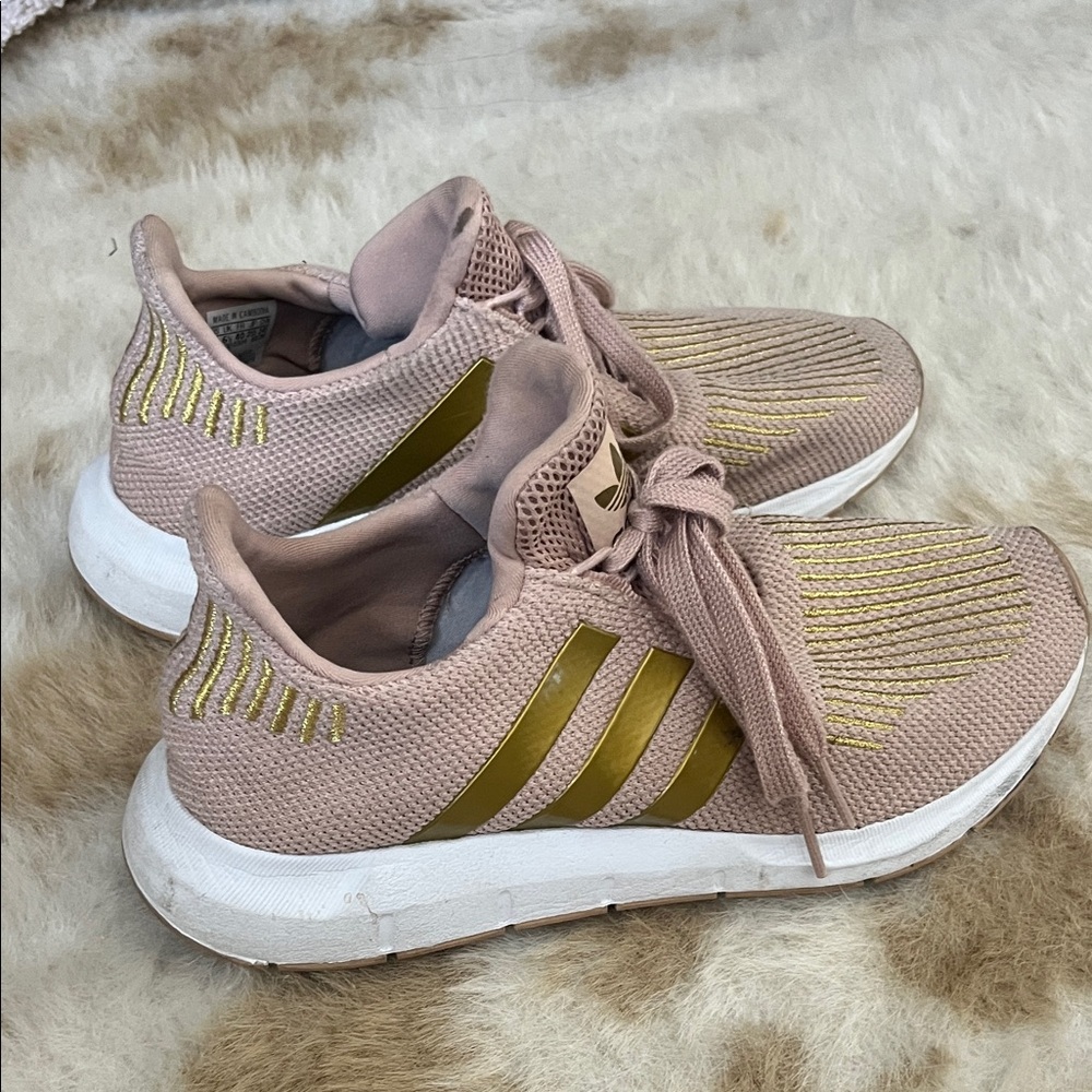 Adidas Women's Blush and Gold Sneakers
